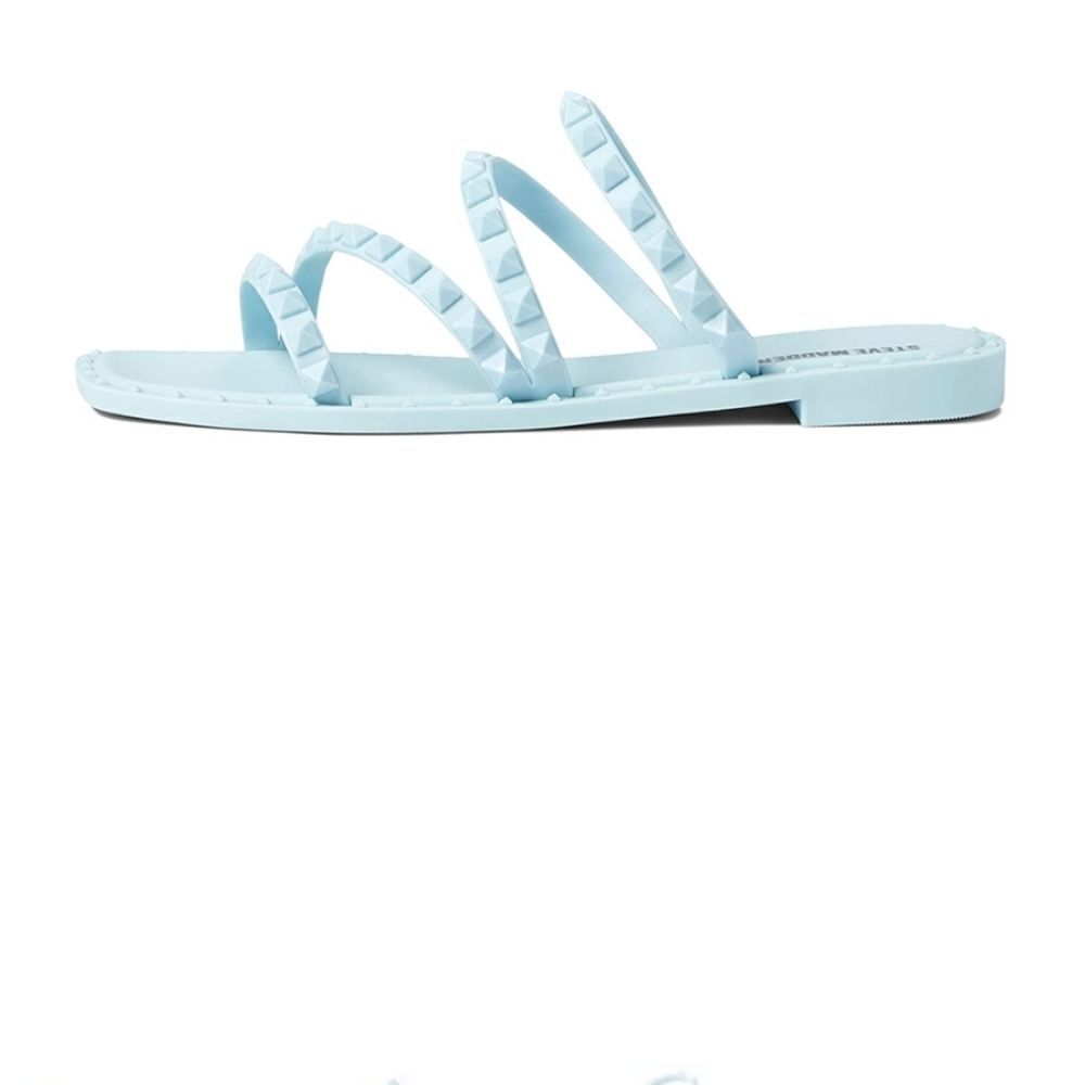 BRAND NEW WILD DIVA JELLY TRIPLE STRAP STUDDED SLIP-ON WOMEN"S SANDAL - Picture 16 of 16